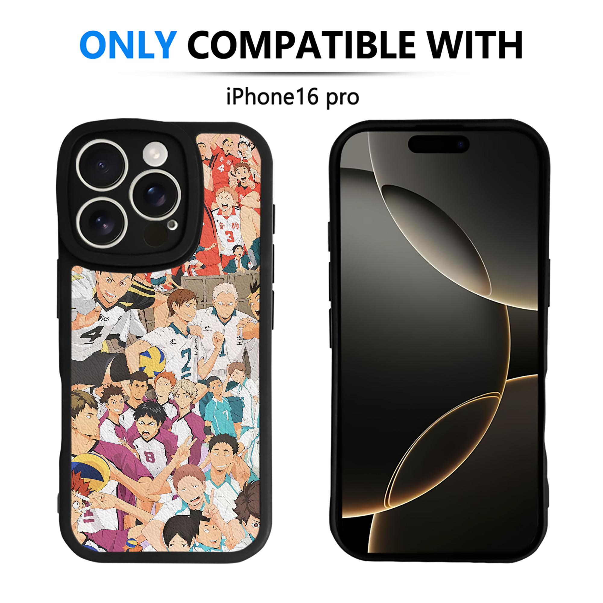 （画像用） ハイキュー!! Haikyu!! 【iPhone 16シリーズ対応】シリコンスマホケース（レザー調） 材質：シリコン